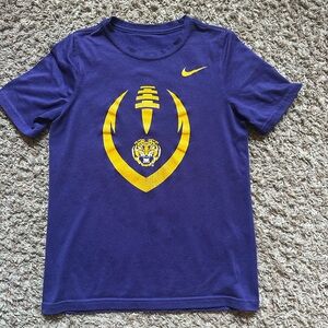 Boy’s Nike Dri-Fit LSU Tee; Purple/Gold; Size M